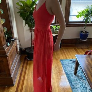 Coral maxi dress